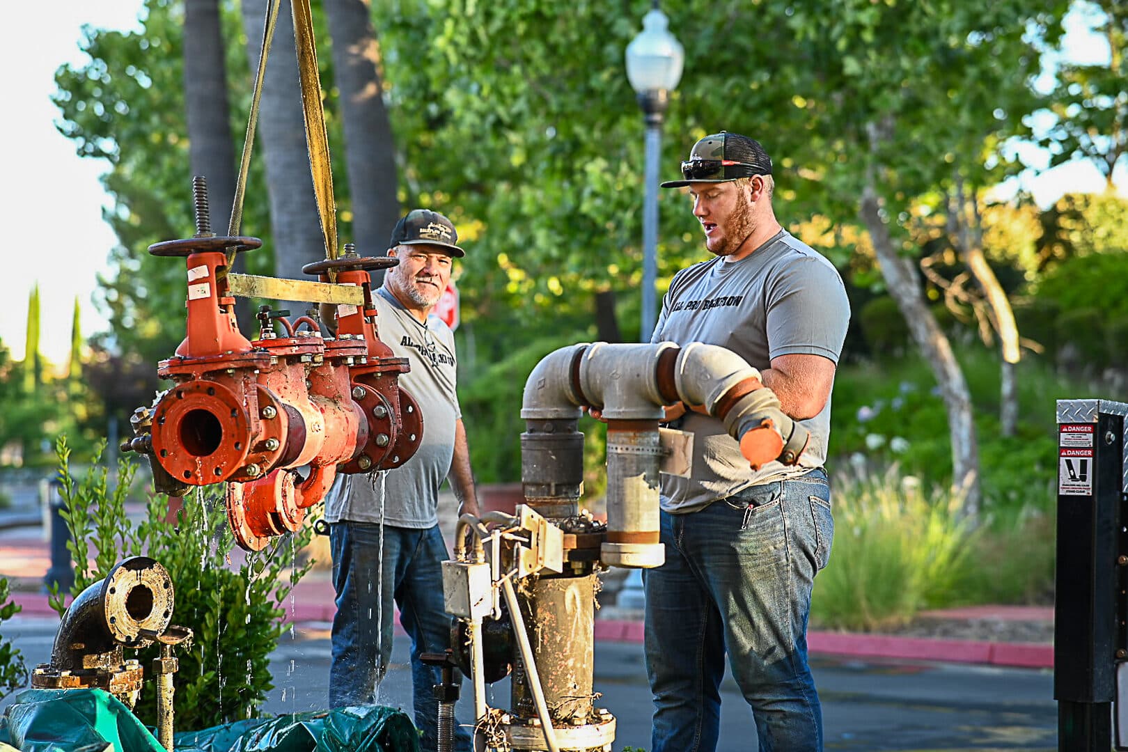 Backflow Depot technicians servicing backflow preventer assemblies